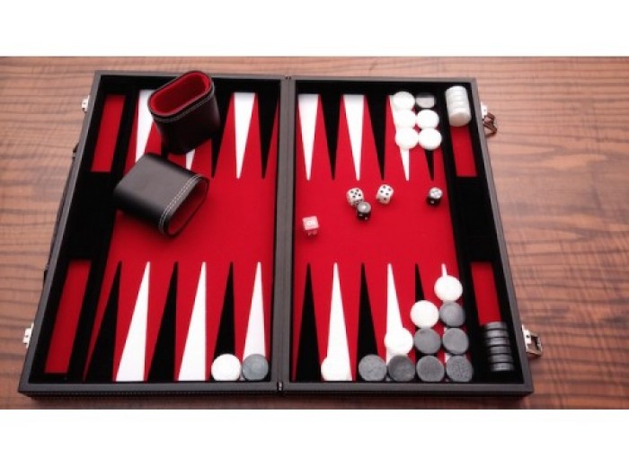 Download Leatherette backgammon board (red color)