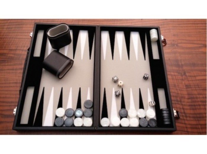 Download Leatherette backgammon board (grey color)