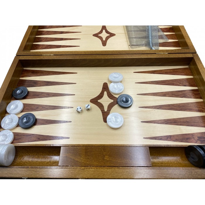 Rosewood backgammon "Anais" with racks