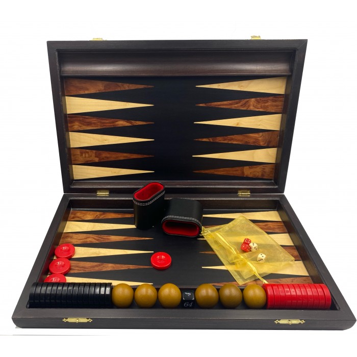 Palysander backgammon set with racks "Ikaria"