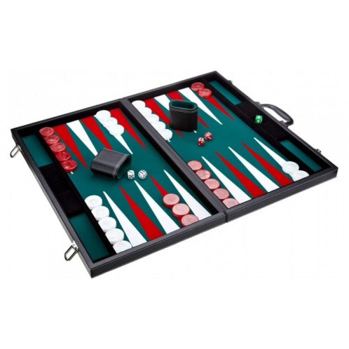 Leatherette backgammon board (green color)