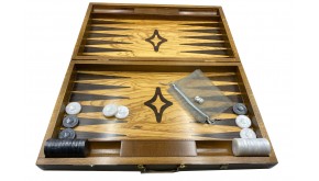 Olive  backgammon "Parht" with racks