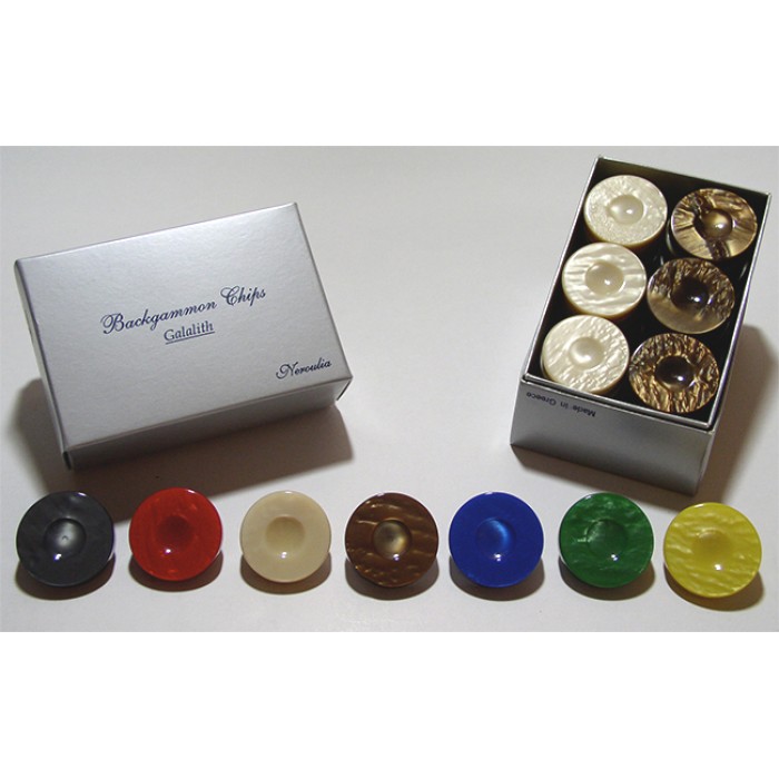 Galalith  backgammon checkers  -1.45" diameter