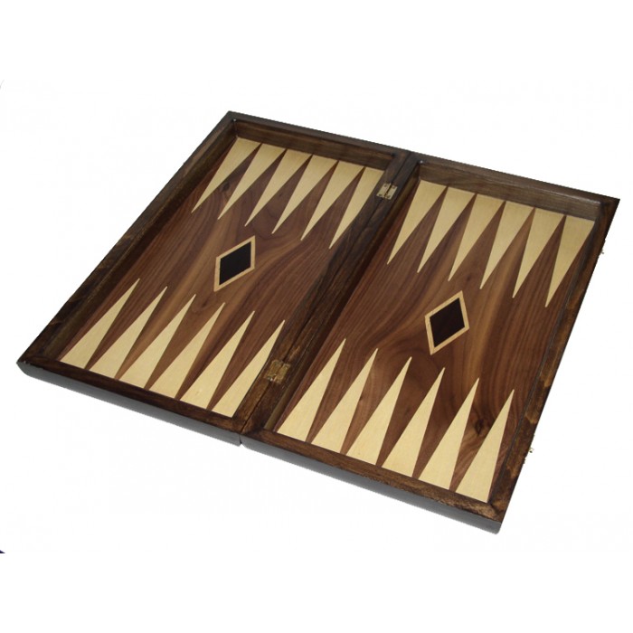 Marqutee Backgammon set with colored inlays and flower marquete & deluxe Galalith  deluxe checkers