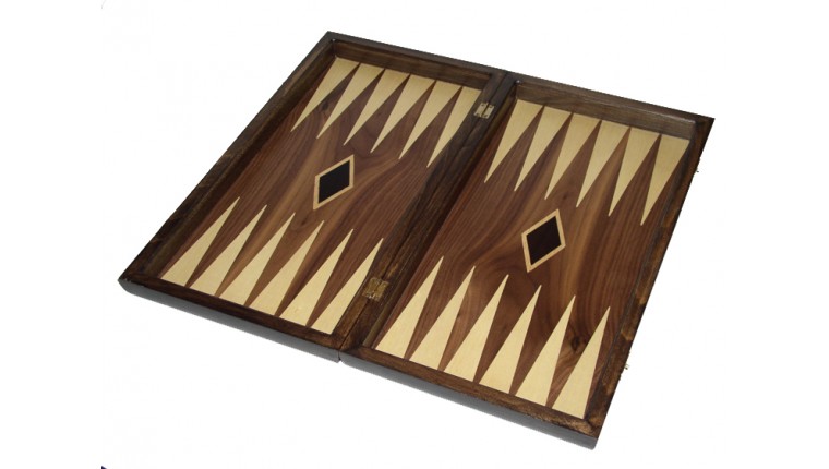 Marqutee Backgammon set with colored inlays and flower marquete & deluxe Galalith  deluxe checkers