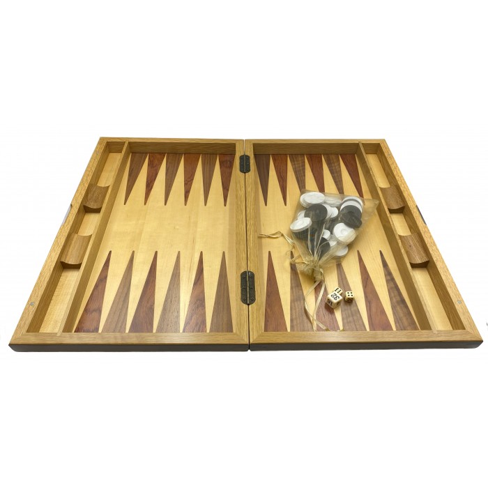 Backgammon oak set "Leros" with racks