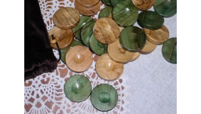 Olive backgammon checkers 1.41" (green - natural)