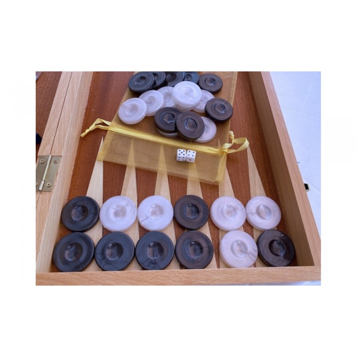 Backgammon checkers perl 1.41" / white - black