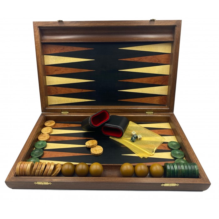 Rosewood backgammon set with racks "Aigina"