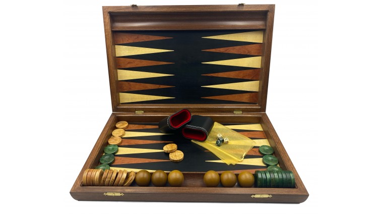 Rosewood backgammon set with racks "Aigina"