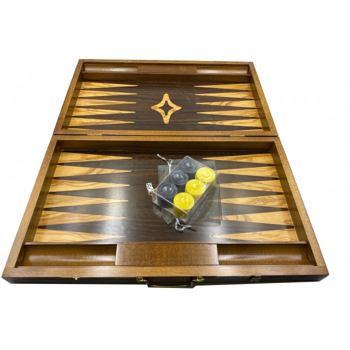 Walnut backgammon "Zeus" with racks