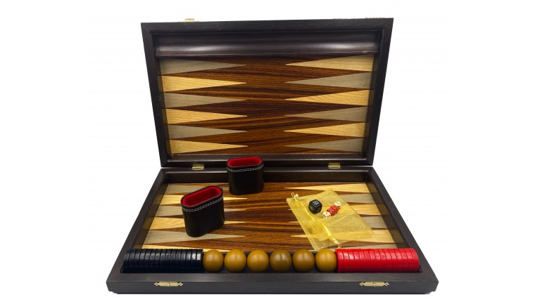 Zebrano backgammon with racks